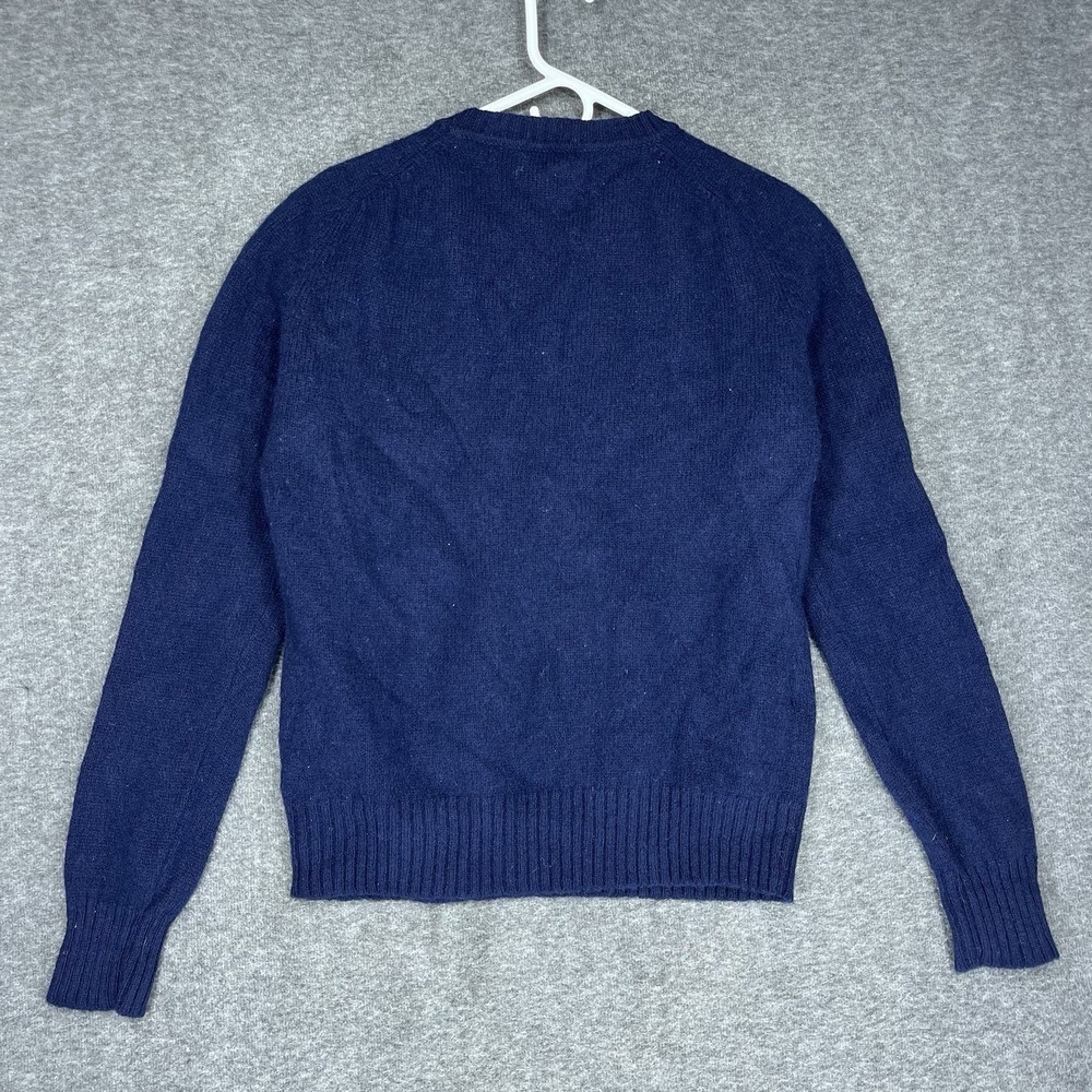 Vintage 1970s Izod Lacoste Sweater Mens Large Blue 100% Wool Long Sleeve - Picture 14 of 16